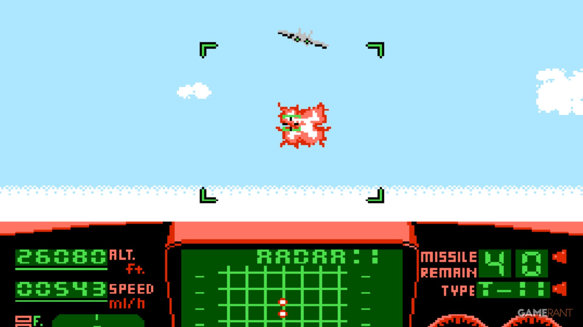 top gun 1987 nes game shooting down enemy