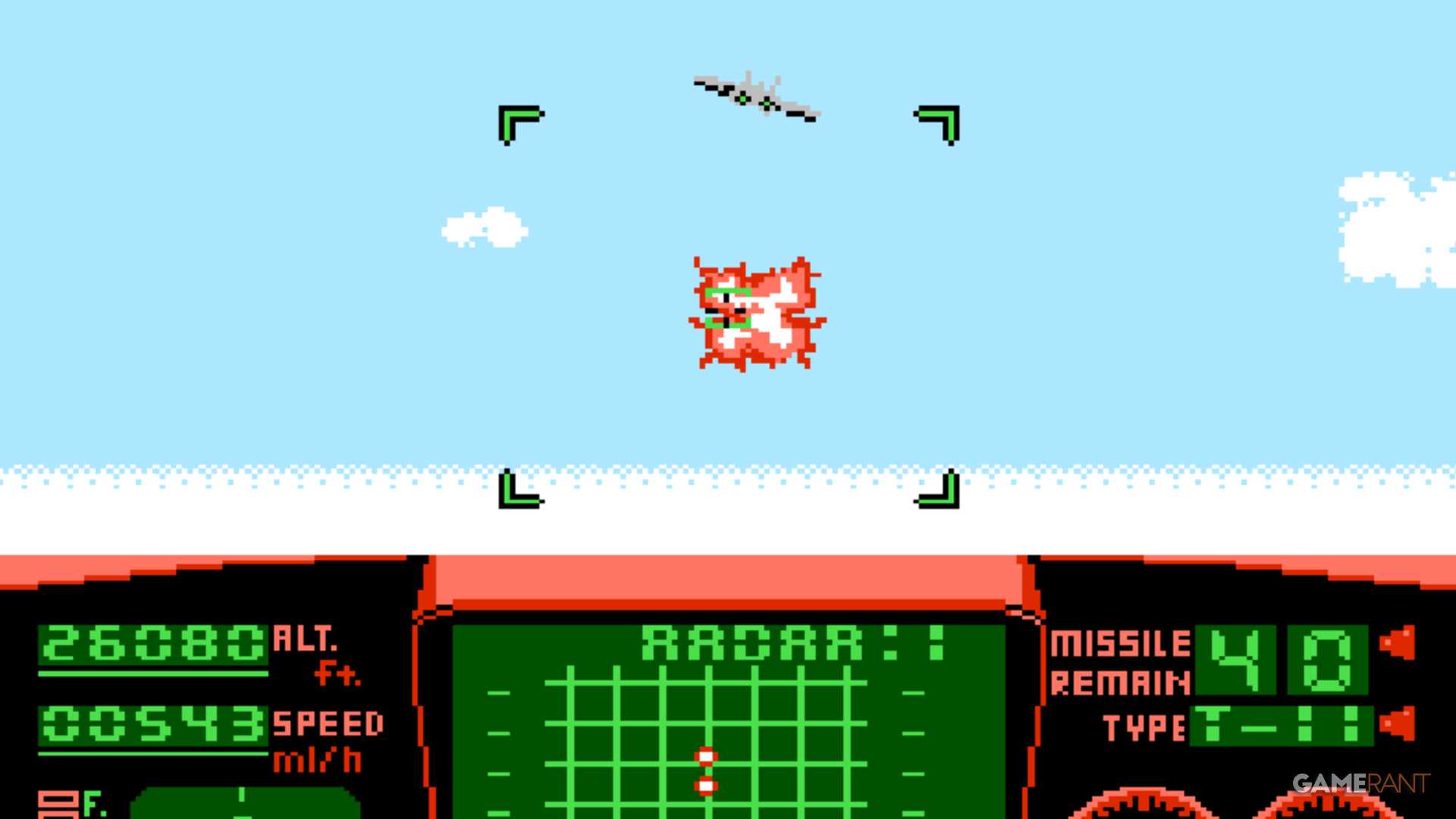 top gun 1987 nes game shooting down enemy