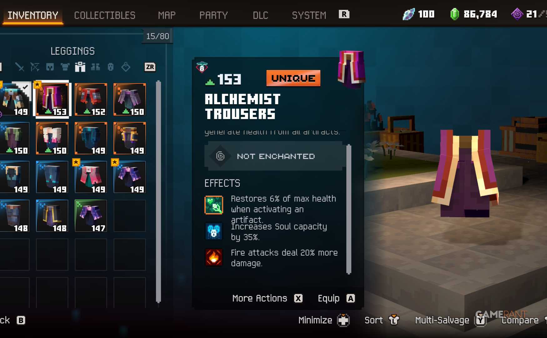 Game Rant Minecraft Minecraft Dungeons 2 All Unique Gear