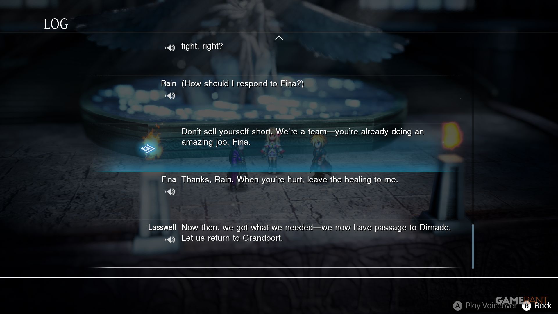 Every Dialogue Choice Stat Bonus in final Fantasy Resonance