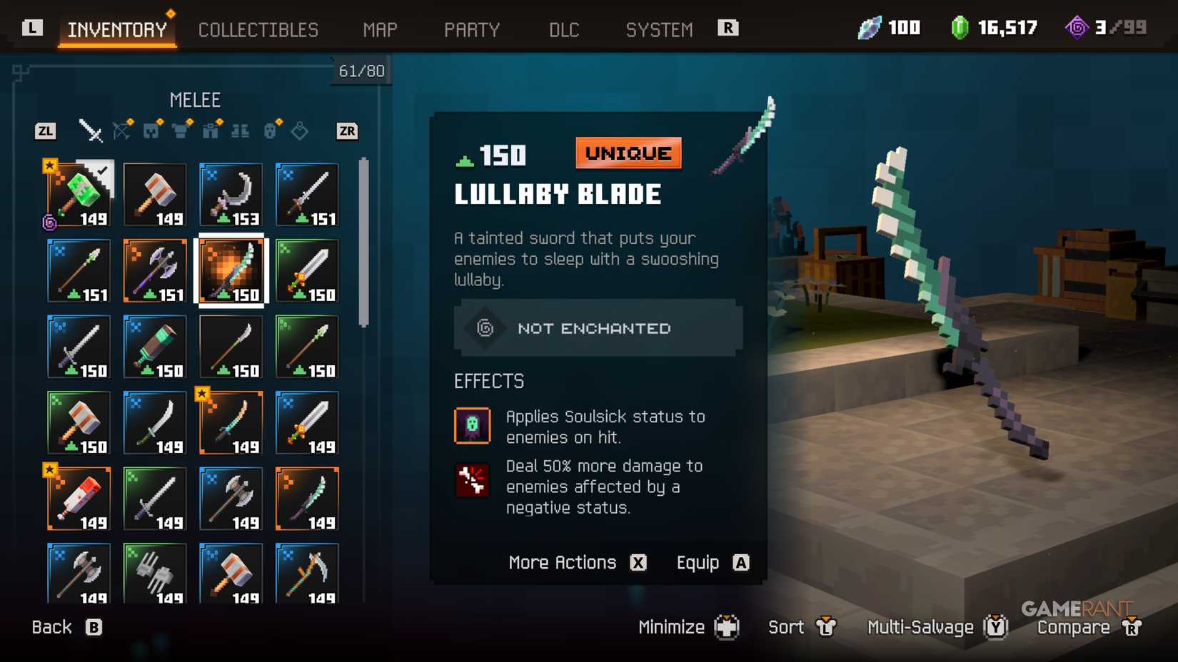 Lullaby Blade Unique Weapon in Minecraft Dungeons 2
