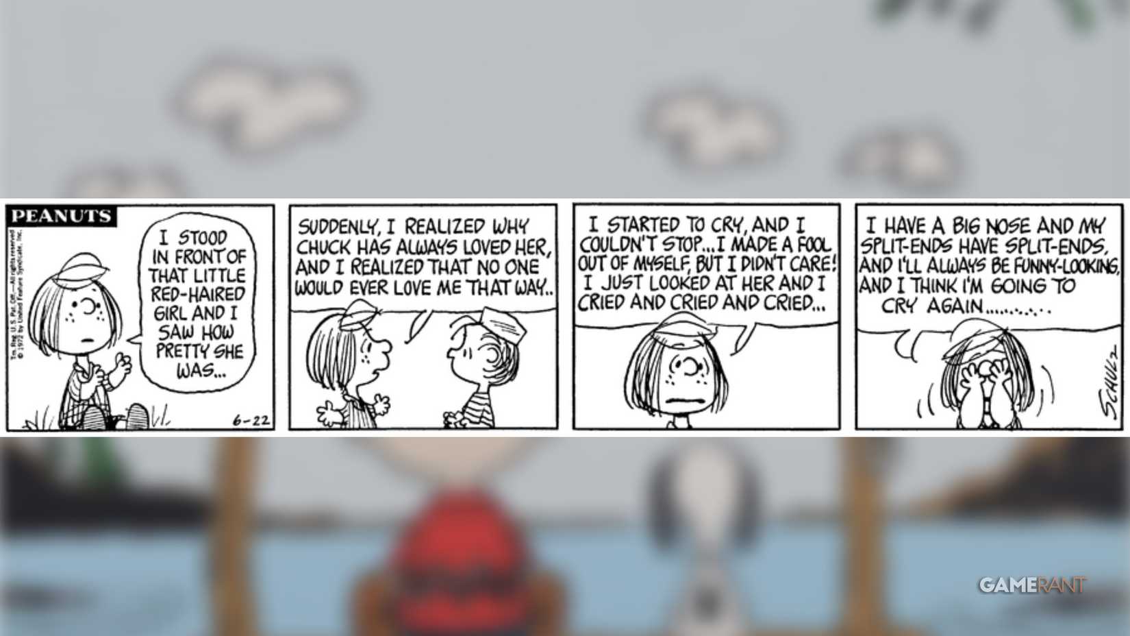 Peanuts Peppermint Patty Gets Self-Conscious because of the Little Read-Head Girl