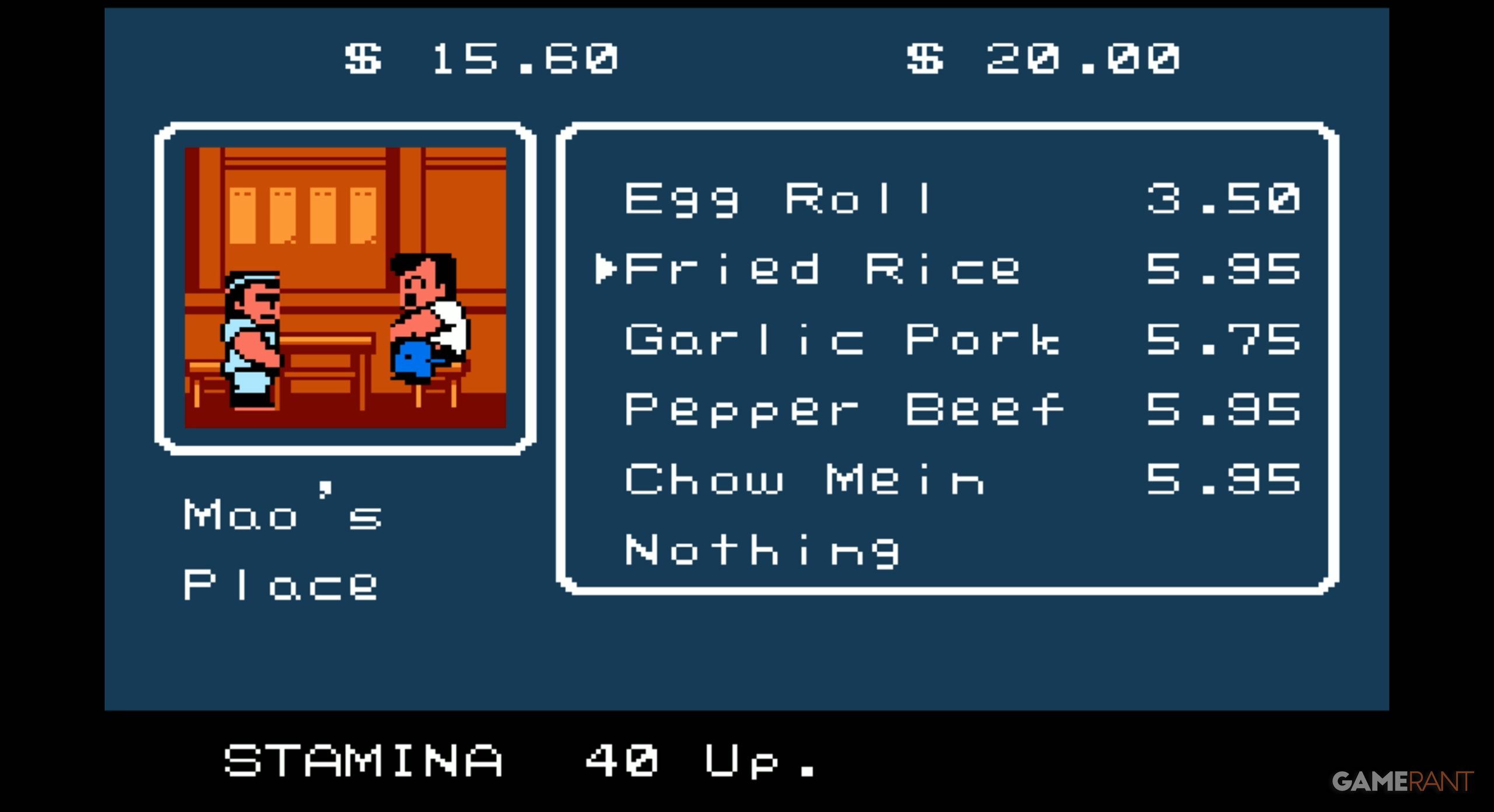 river city ransom ordering food to get stat boost