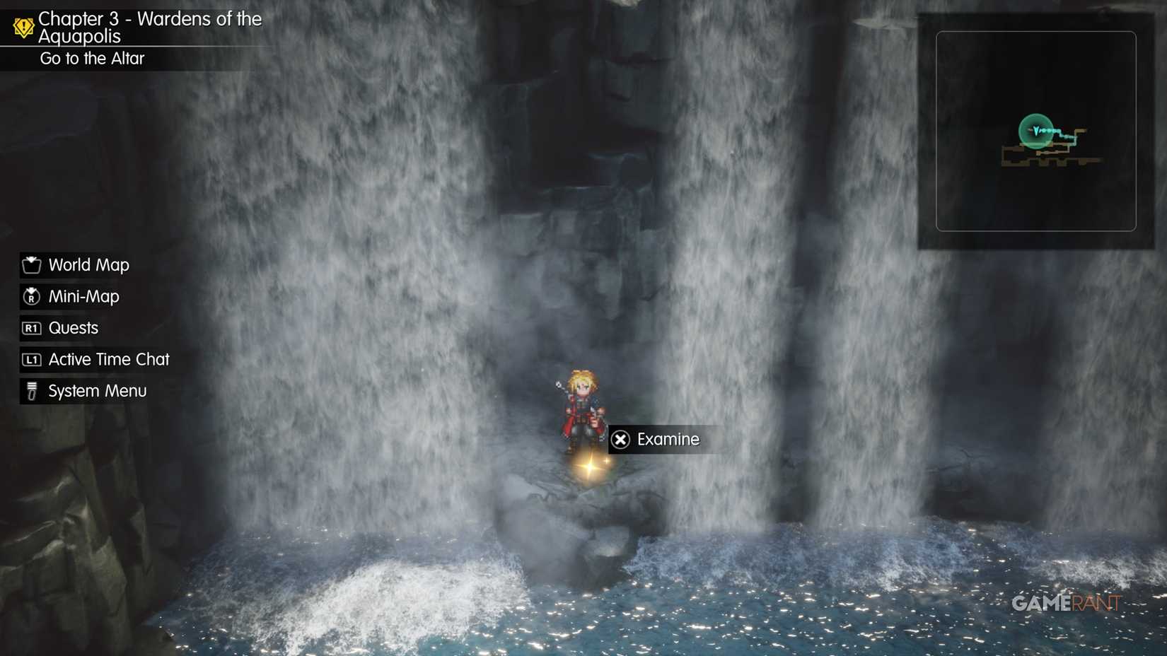 Tablet Shard in Waterfall Way between waterfalls in the wooden platform room-1