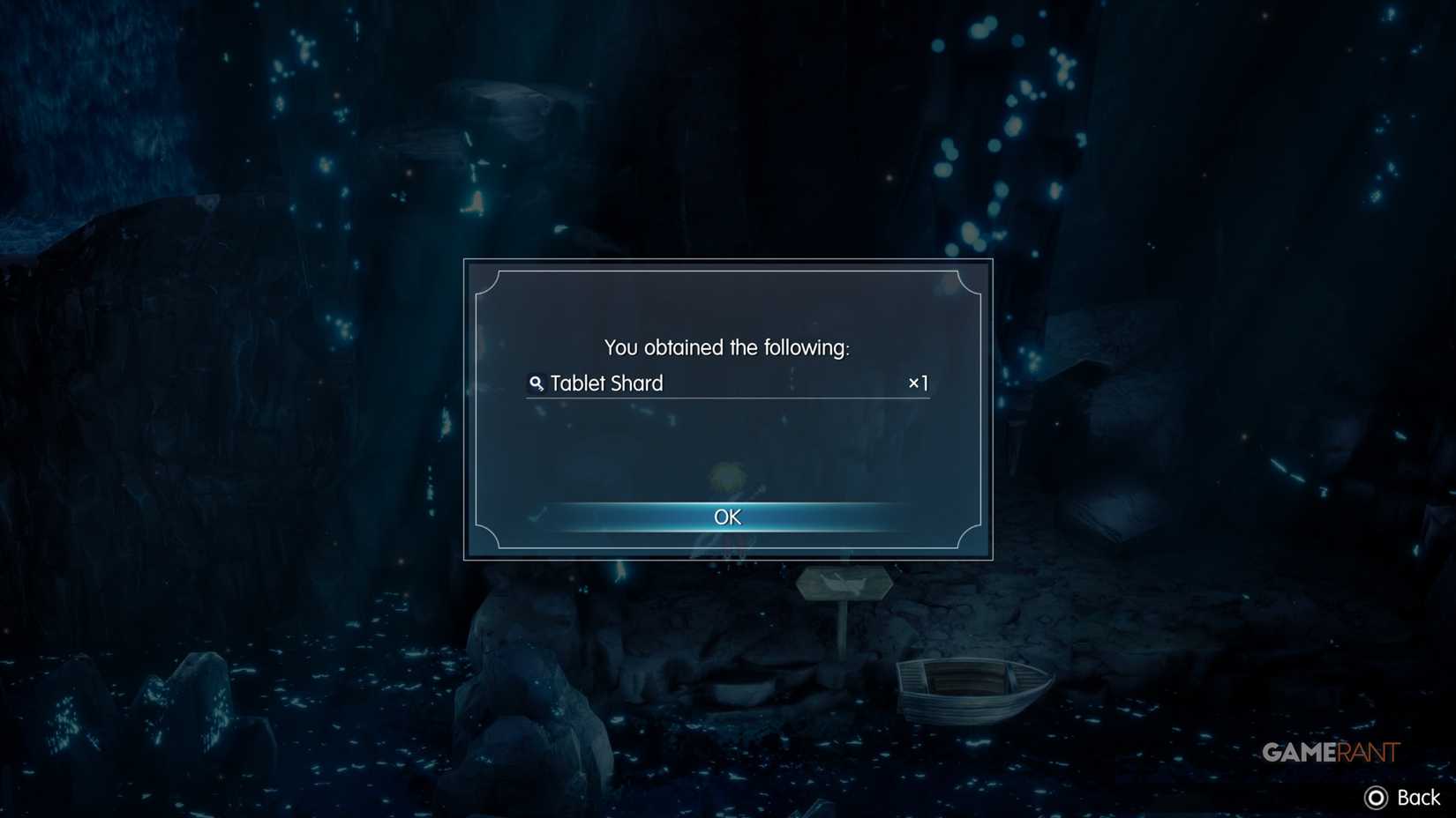 Tablet Shard North area of first Boat room in Cave of Waters