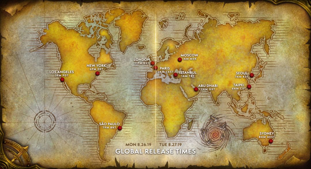 world of warcraft classic launch times