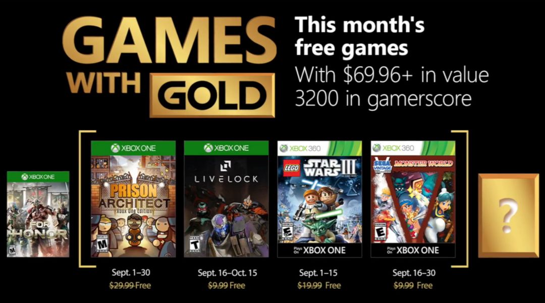 xbox games with gold line-up september 2018