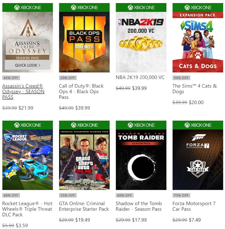 xbox spring add-on sale discounts
