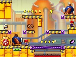 The factory level from Mario vs. Donkey Kong: Tipping Stars